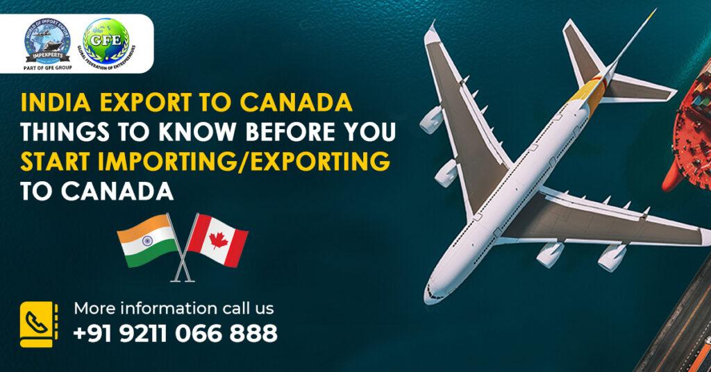 India Export To Canada
