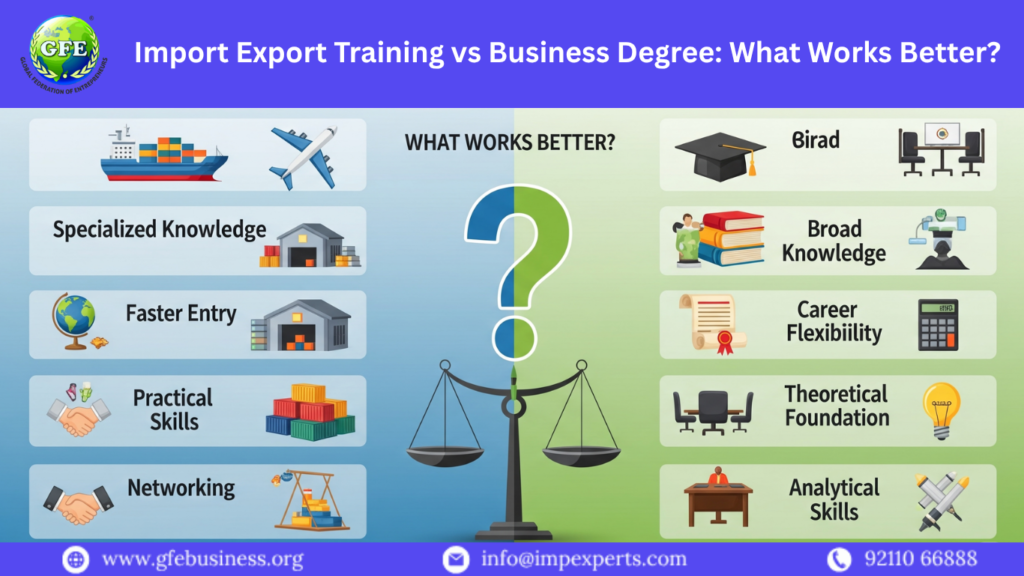 Import Export Training vs Business Degree: What Works Better?